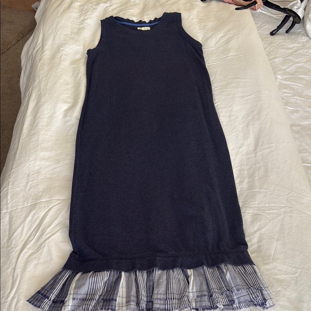 Atwell Navy Sleeveless Dress with Ruffle Hem size XS